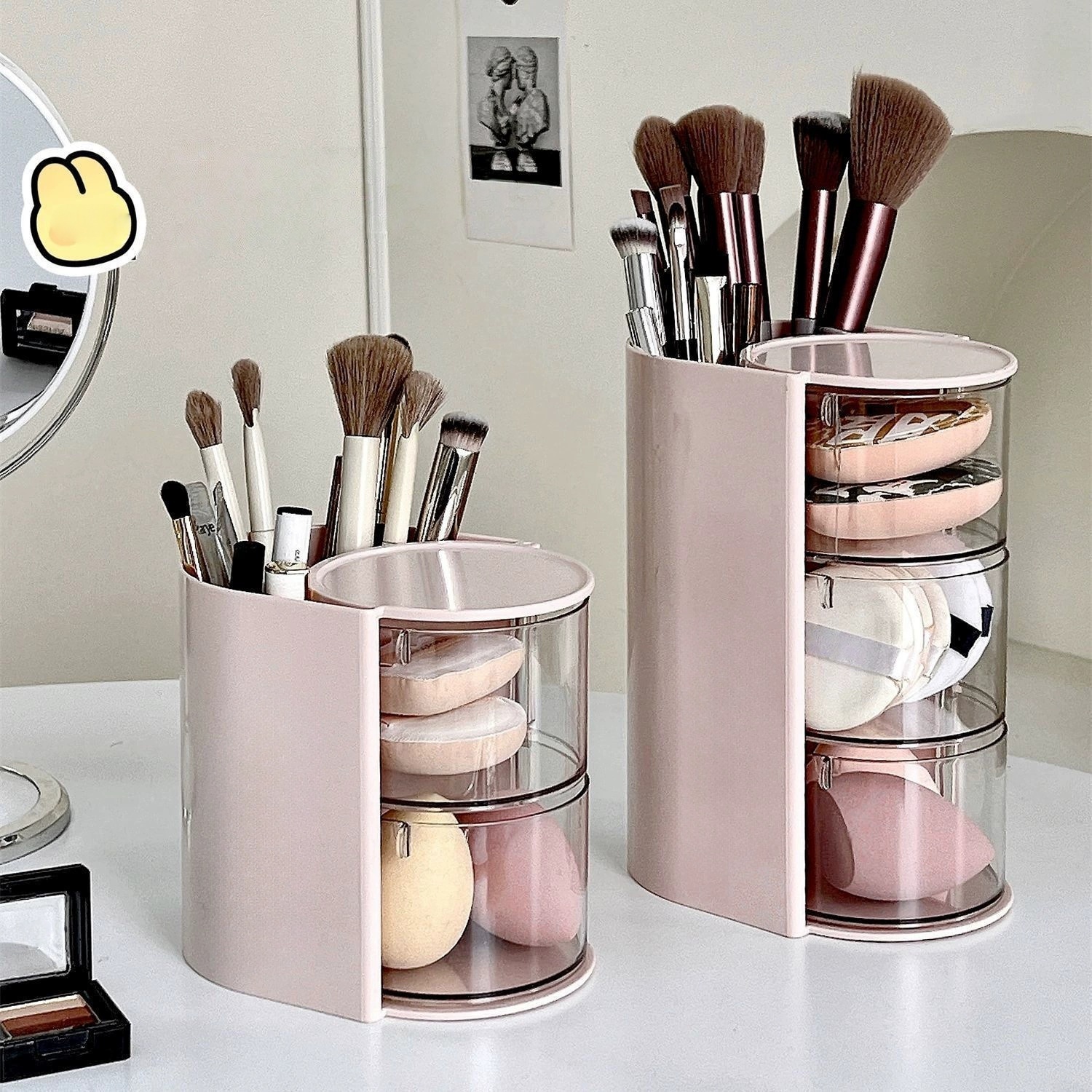 Blush Brush Kabuki - Rotating Cosmetic Storage Box, Used for