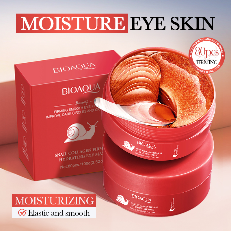 Collagen Eye Patch - 80pcs BIOAQUA Snail Crystal Collagen Eye