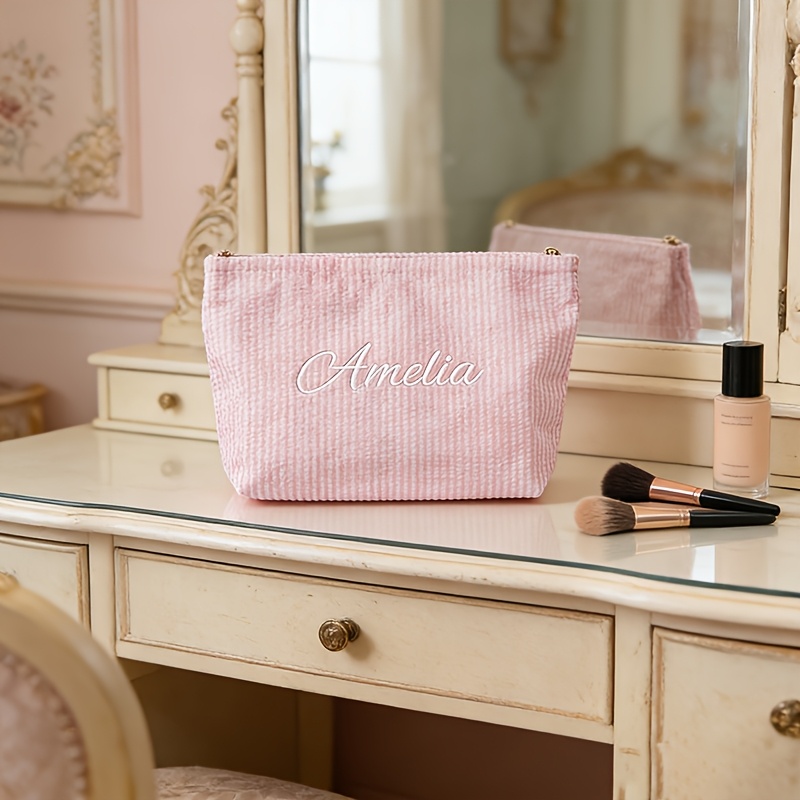 Embroidered Name Wash Bag Cust - Beauty Makeup Names reseña y precio