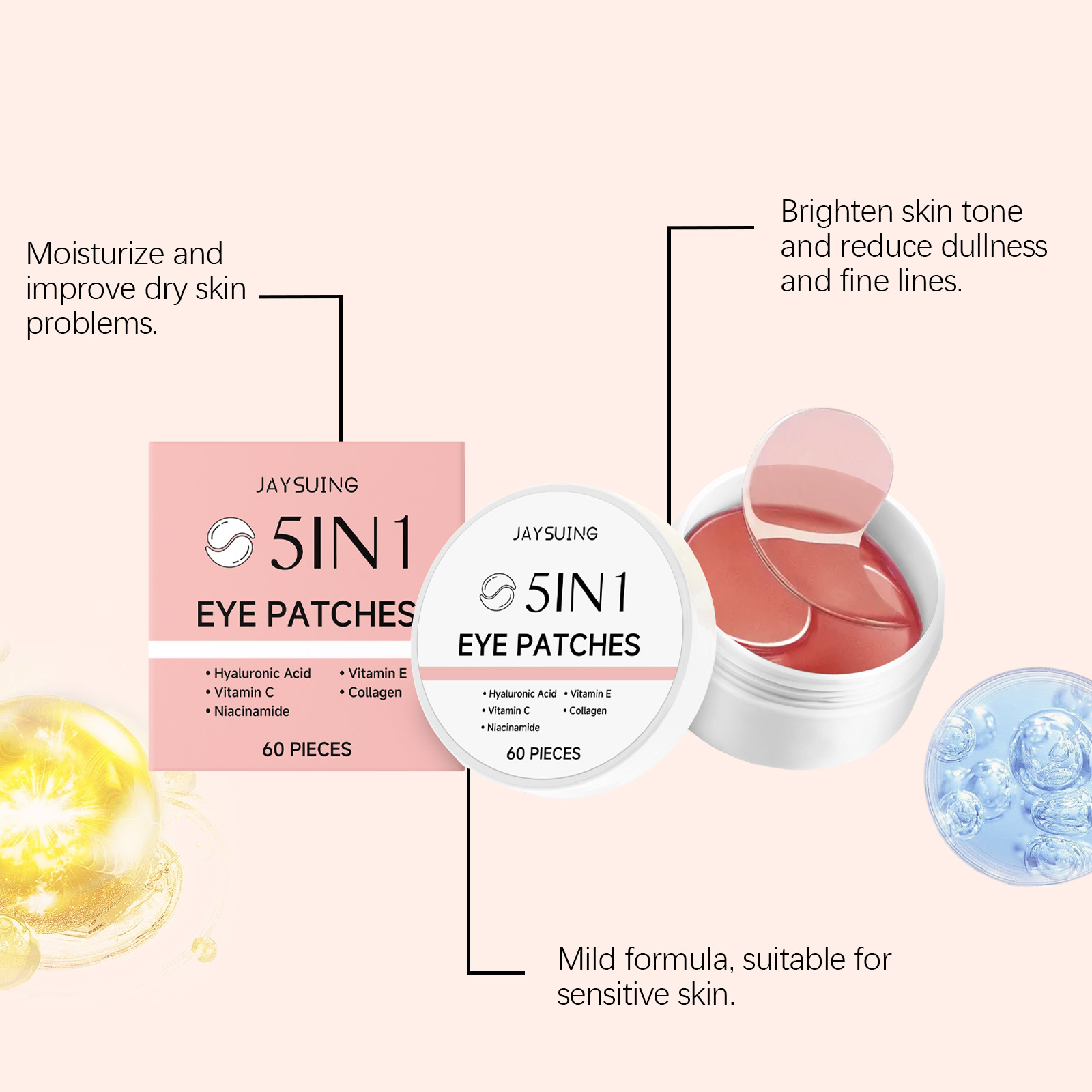 JAYSUING 5-in-1 under Eye Patc - Collagen Eye Patch reseña y precio
