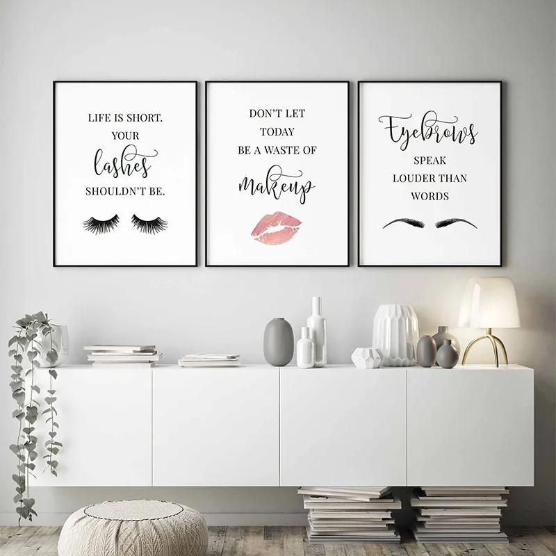 Makeup Quotes Poster Eyelash E - Beauty Makeup Quotes reseña y precio