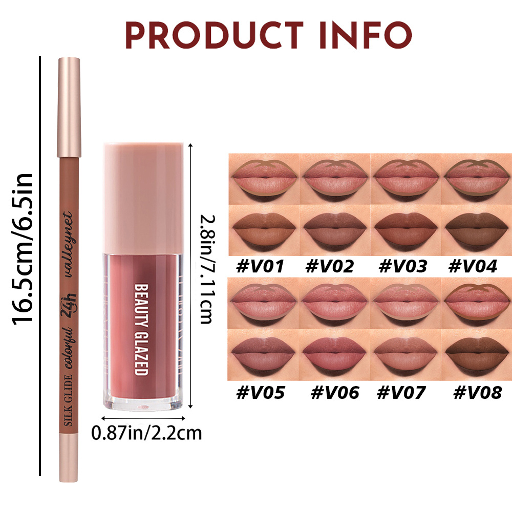 2Pcs/Set Matte Velvet Lip Line - Beauty Makeup Tutorial reseña y precio