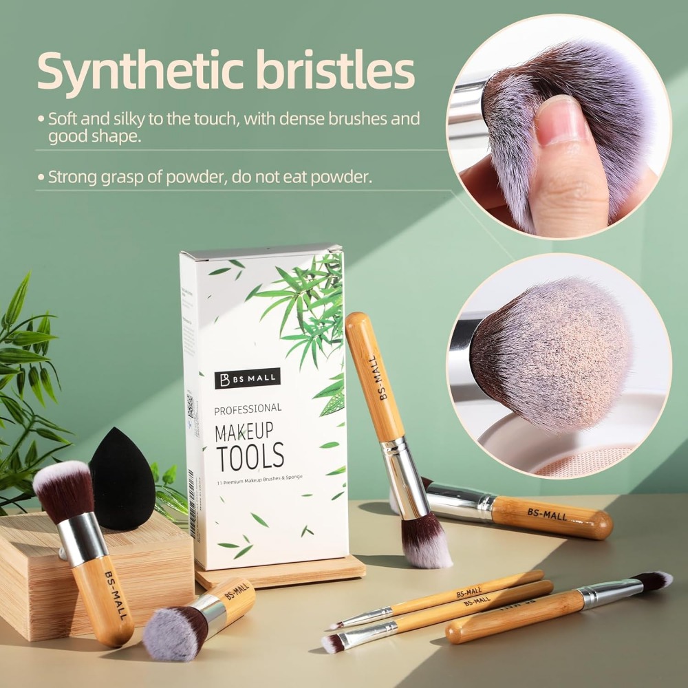 BS-MALL Makeup Brush Set 11Pcs - Blush Brush Kabuki reseña y precio