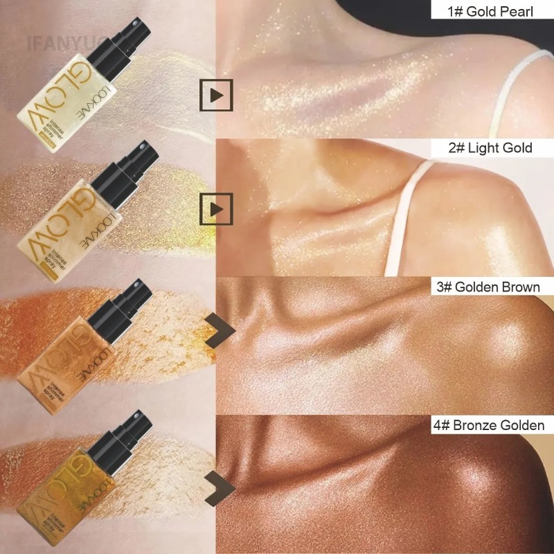 Pearlescent Glitter Spray Shim - Body Shimmer Lotion reseña y precio