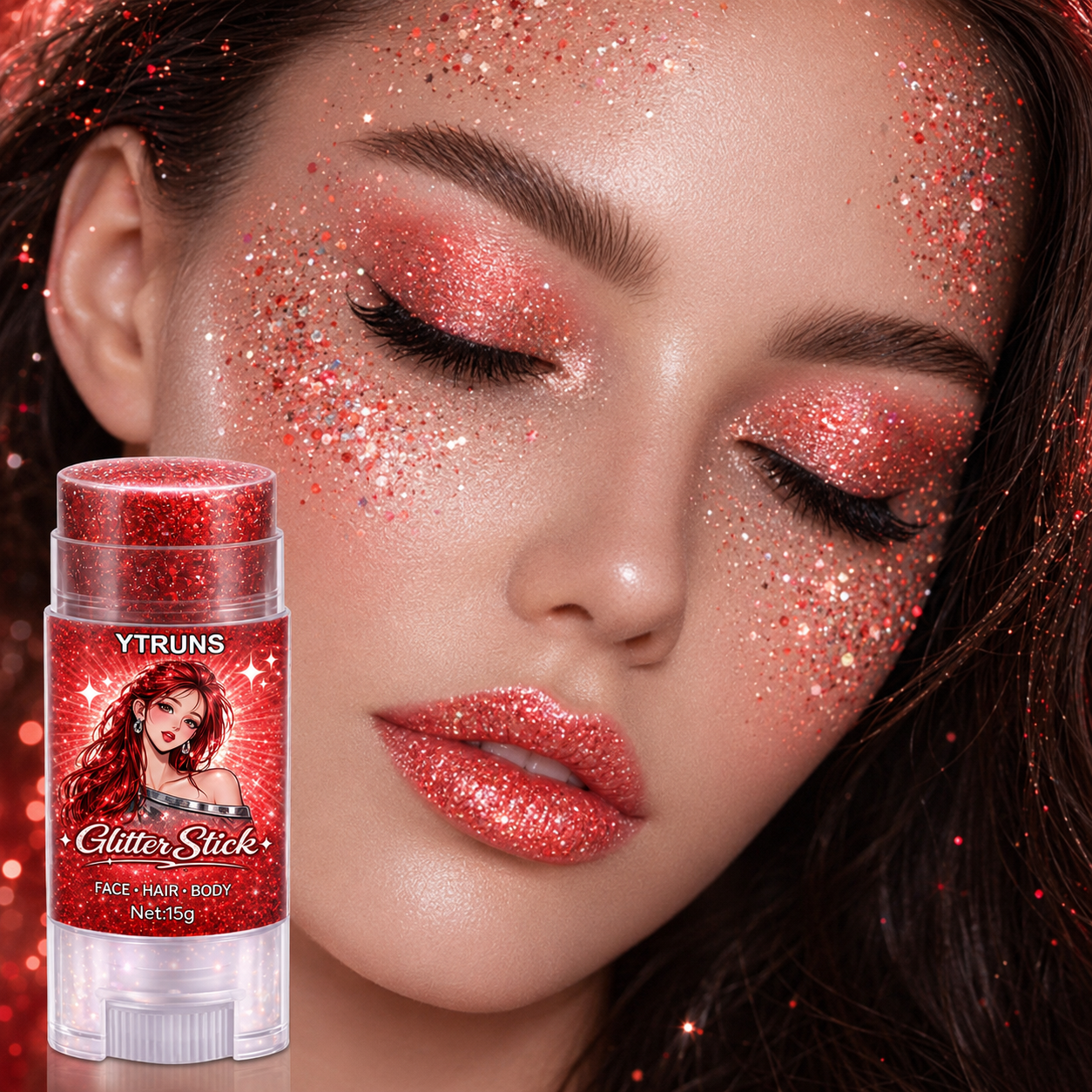 Rose Red Glitter Gel Stick, St - Body Shimmer Lotion reseña y precio
