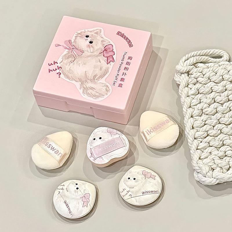 5Pcs Cute Mini Finger Puff Set - Beauty Makeup Box Set reseña y precio