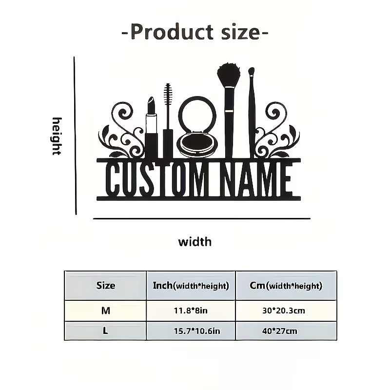 Personalized Metal Wall Decora - Beauty Makeup Names reseña y precio