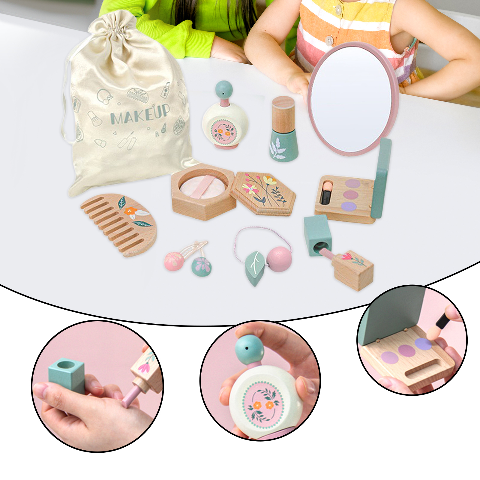 Makeup Toy Kits Wooden Makeup  - Beauty Makeup Games For Girls reseña y precio