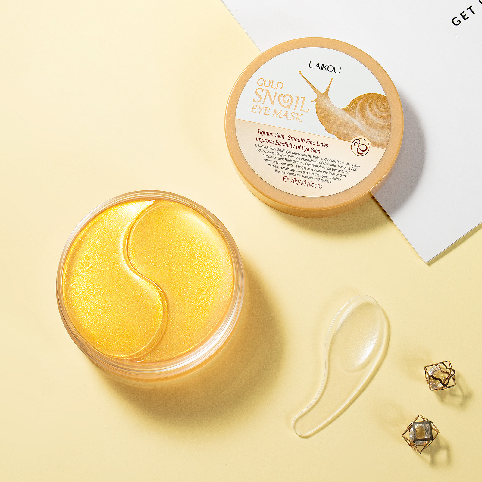 LAIKOU 50pcs Golden Snail Coll - Collagen Eye Patch reseña y precio