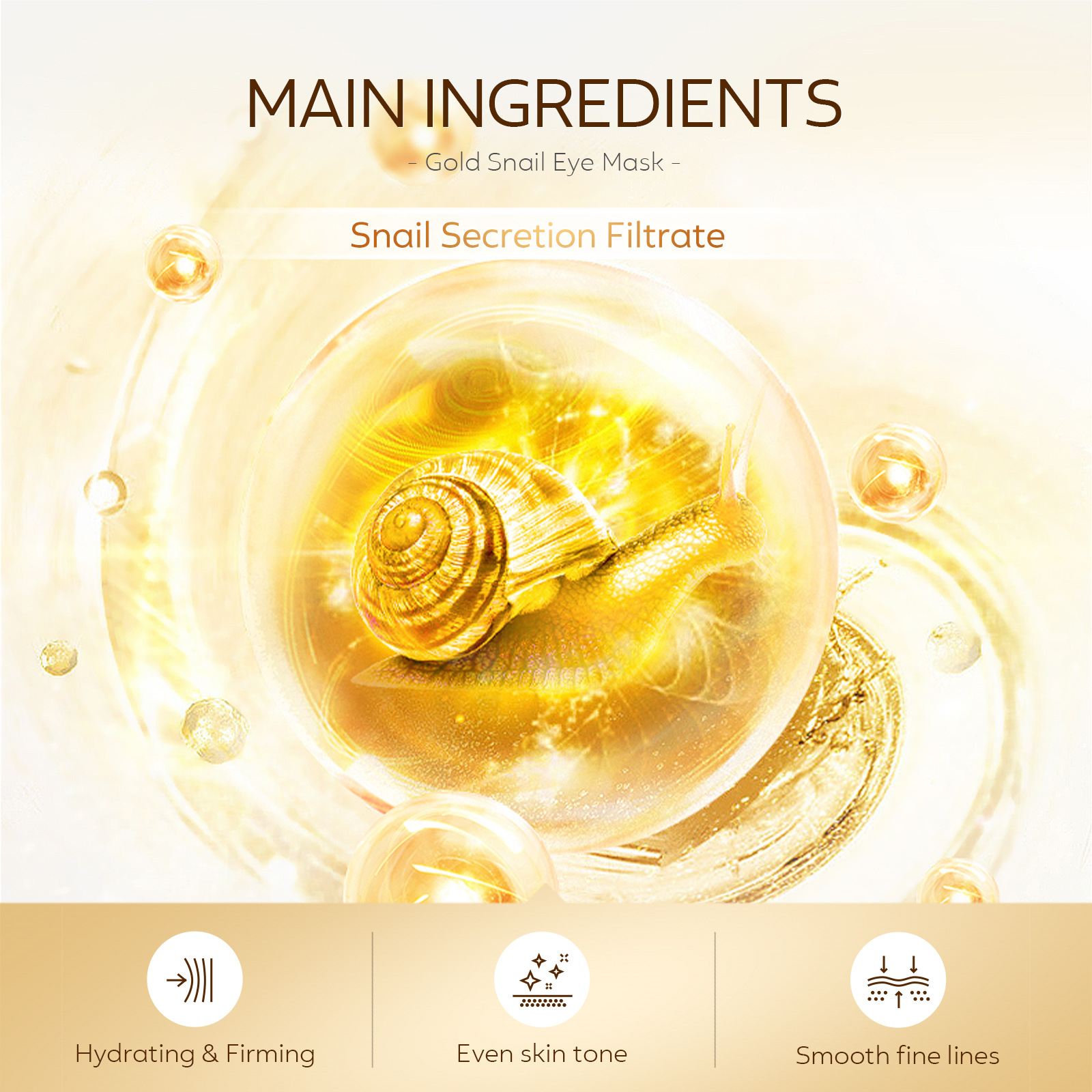 LAIKOU 50pcs Golden Snail Coll - Collagen Eye Patch reseña y precio