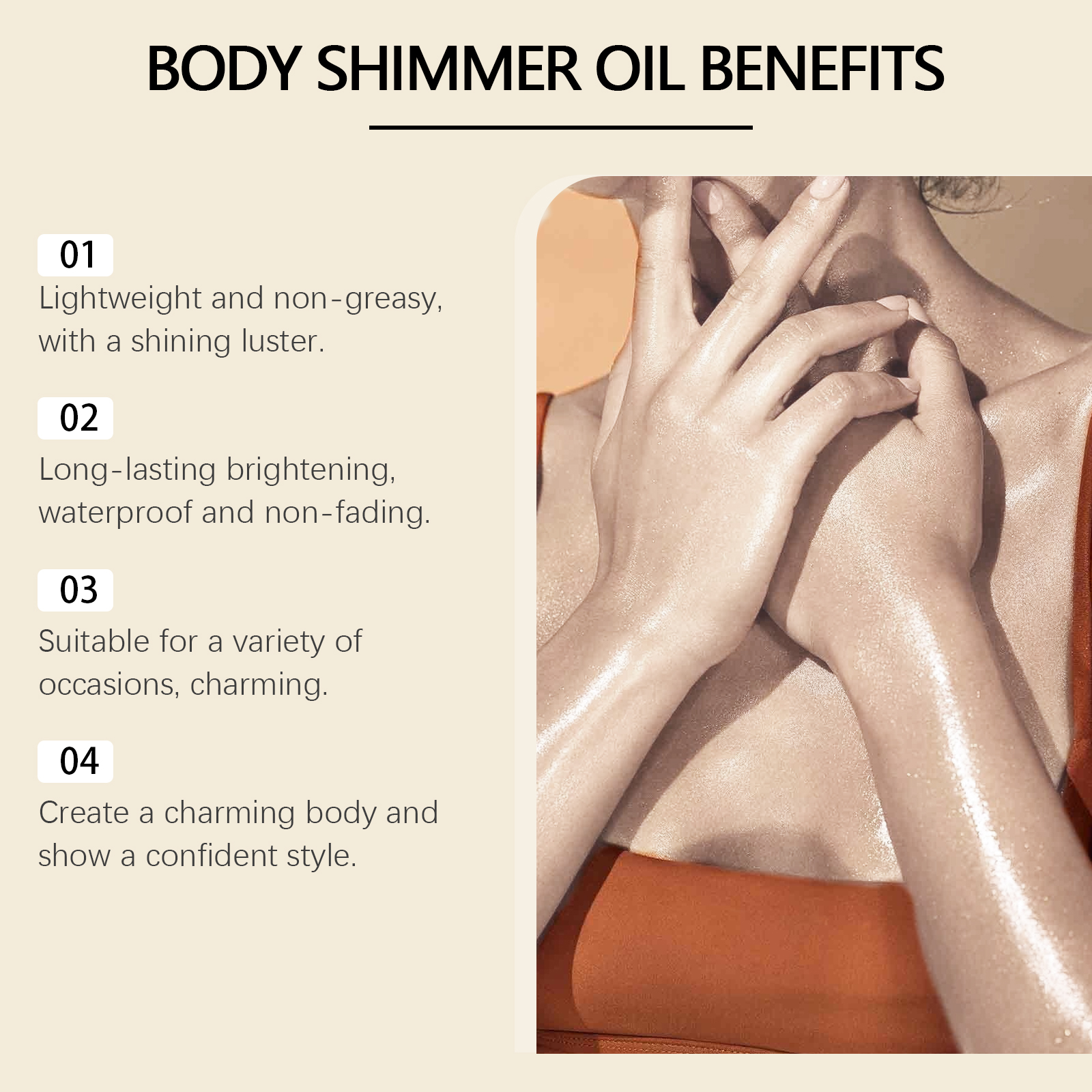Shimmer Body Oil Long Lasting  - Body Shimmer Lotion reseña y precio