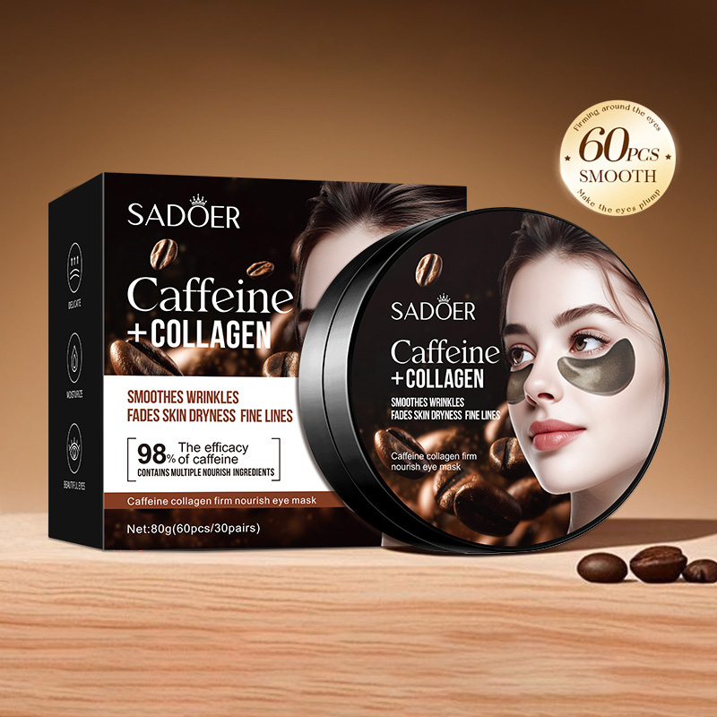 60pcs SADOER Caffeine Crystal  - Collagen Eye Patch reseña y precio