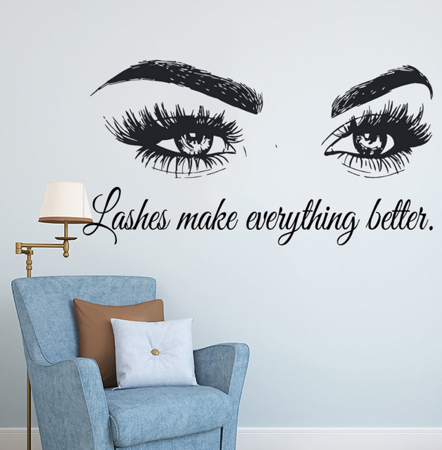 Eyelashes Vinyl Wall Decal Bea - Beauty Makeup Quotes reseña y precio