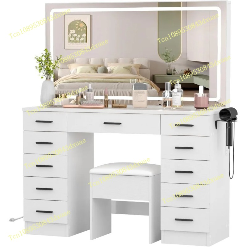 Glass Top Makeup Table with Mi - Beauty Makeup Light reseña y precio