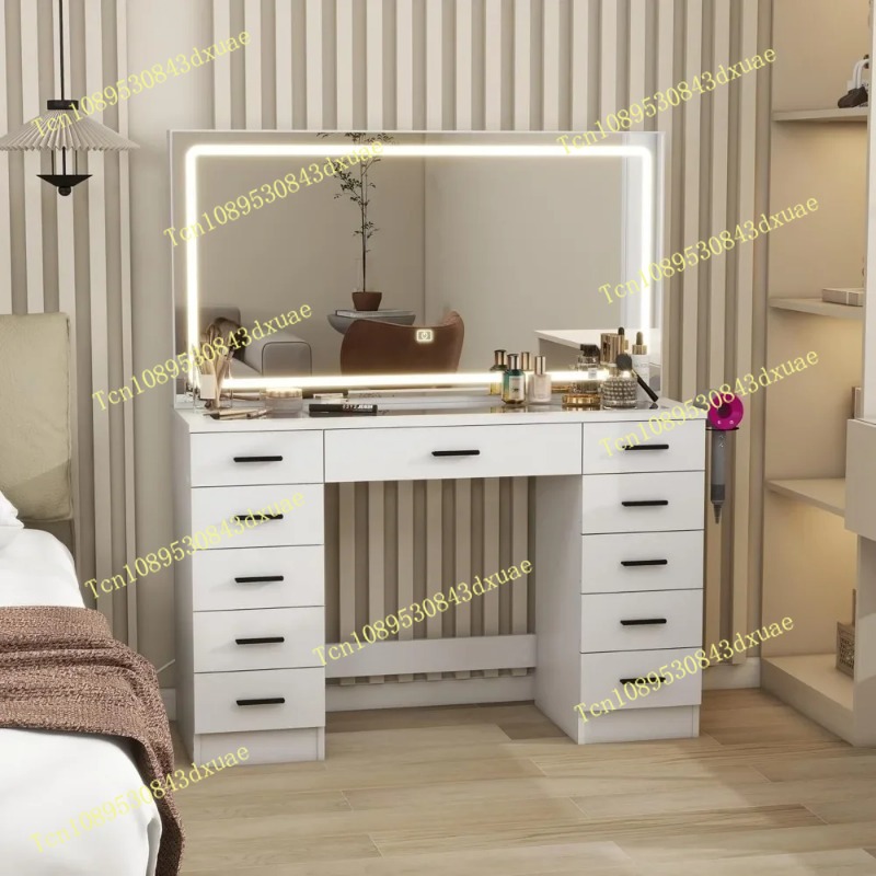 Glass Top Makeup Table with Mi - Beauty Makeup Light reseña y precio