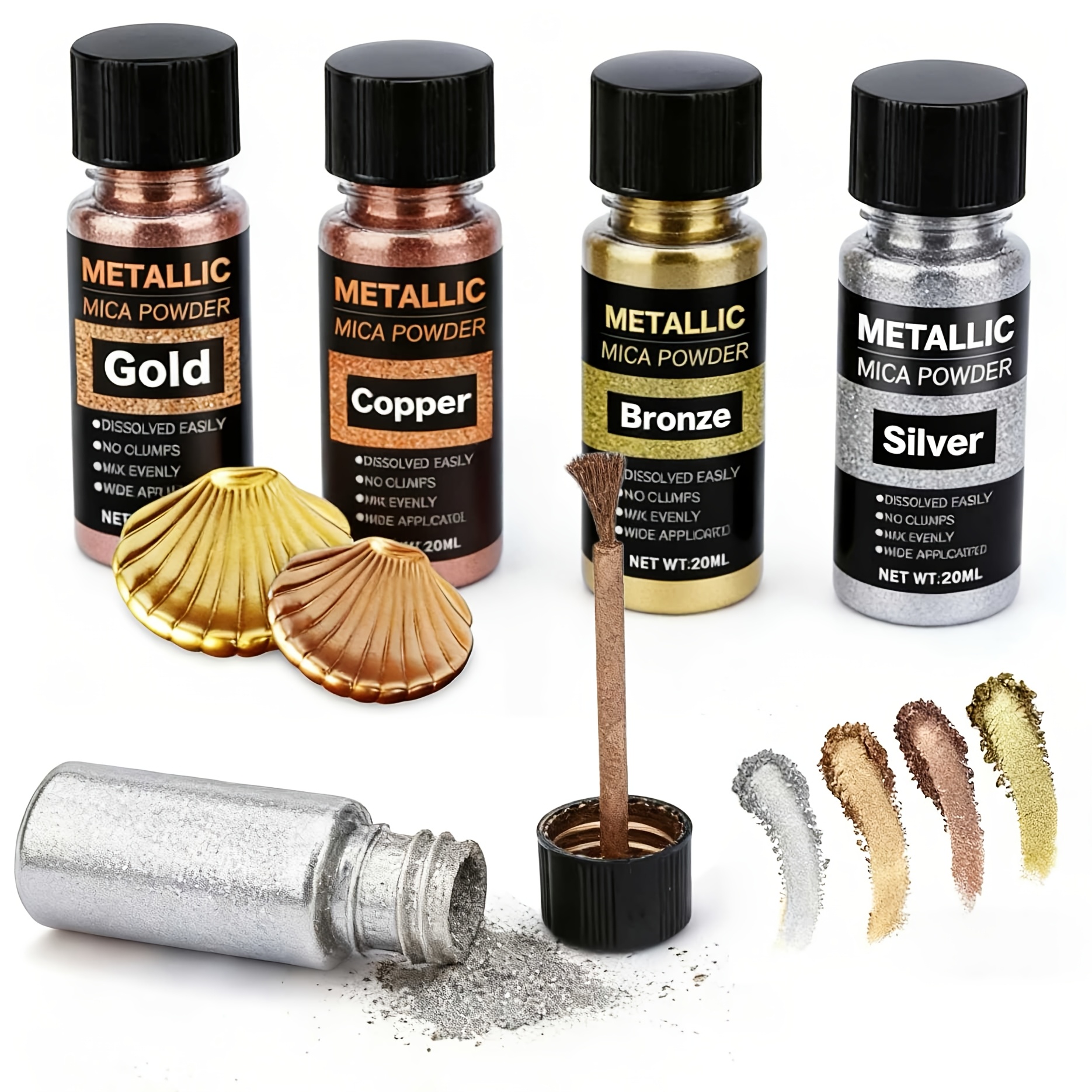 Metallic Mica Powder, Brushed  - Blush Brush Kabuki reseña y precio
