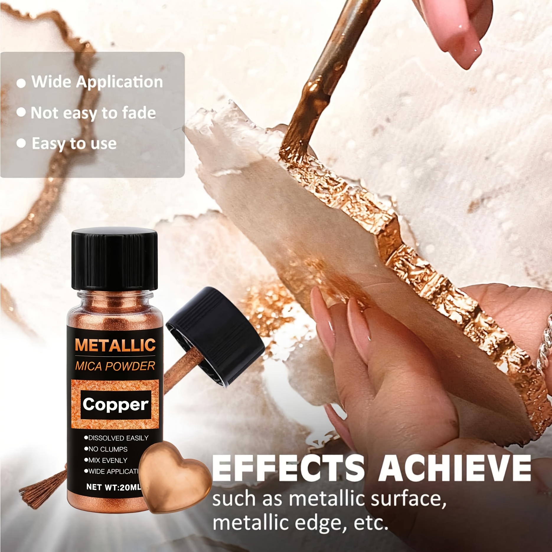 Metallic Mica Powder, Brushed  - Blush Brush Kabuki reseña y precio