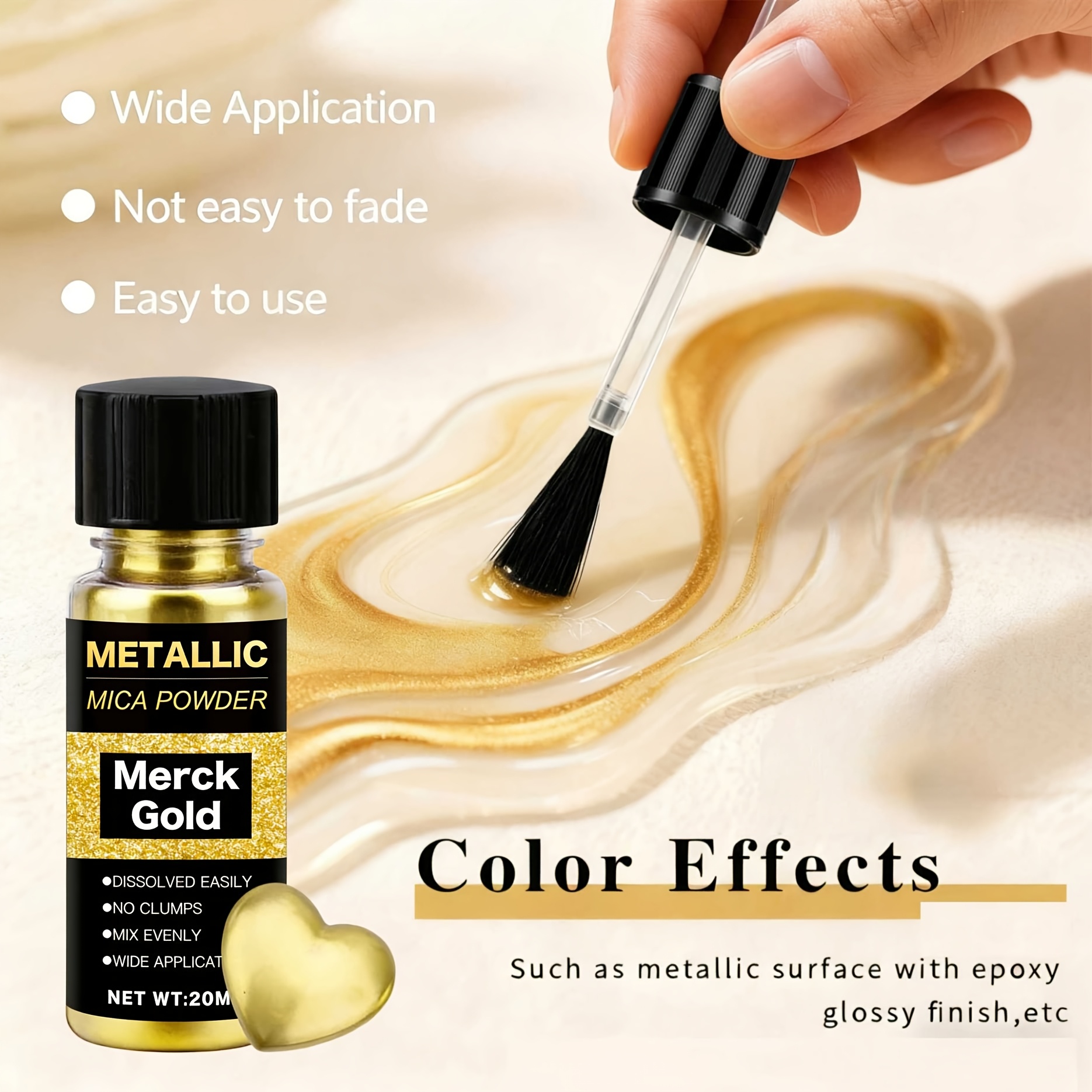 Metallic Mica Powder, Brushed  - Blush Brush Kabuki reseña y precio