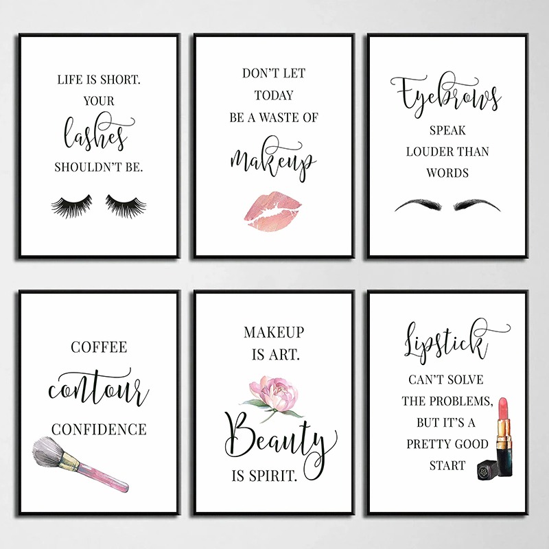 Makeup Quotes Poster Eyelash E - Beauty Makeup Quotes reseña y precio