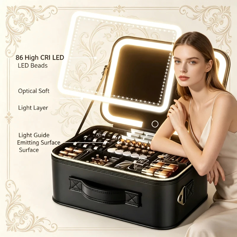 High-End Illuminated Makeup Ca - Beauty Makeup Box Set reseña y precio