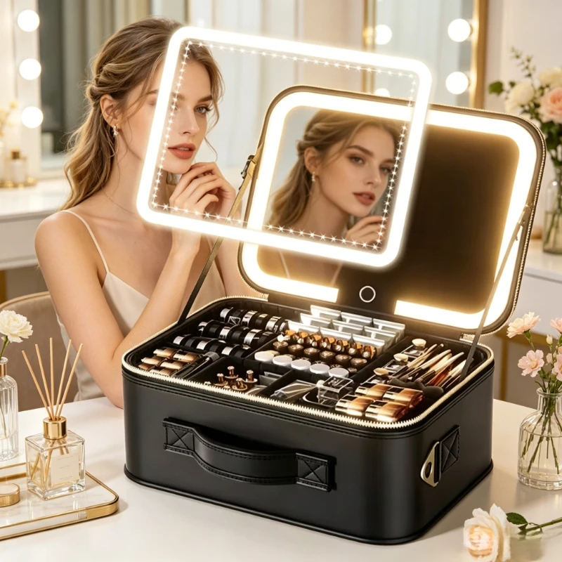 High-End Illuminated Makeup Ca - Beauty Makeup Box Set reseña y precio