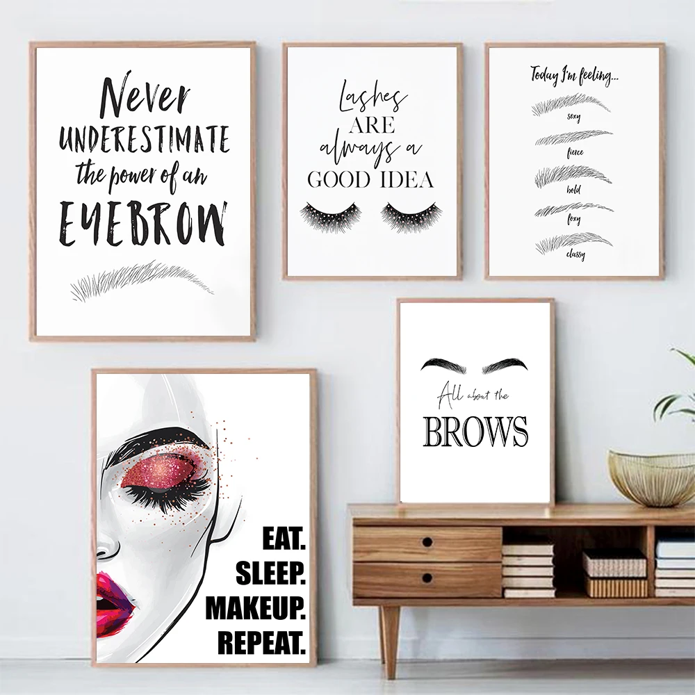Fashion MakeUp Canvas Painting - Beauty Makeup Quotes reseña y precio