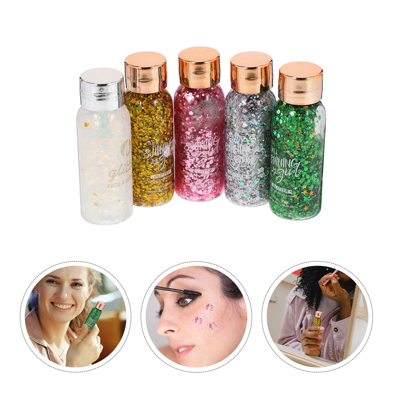 5Pcs Fashion Glitter Body Loti - Body Shimmer Lotion reseña y precio